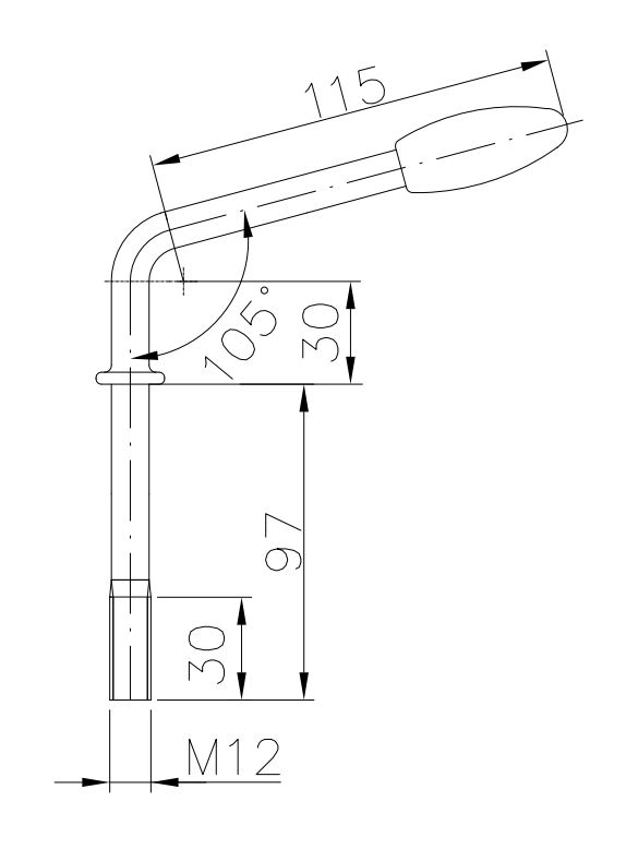 BÜNTE Knevelbout, M12 x 127 mm, voor steunwielklem