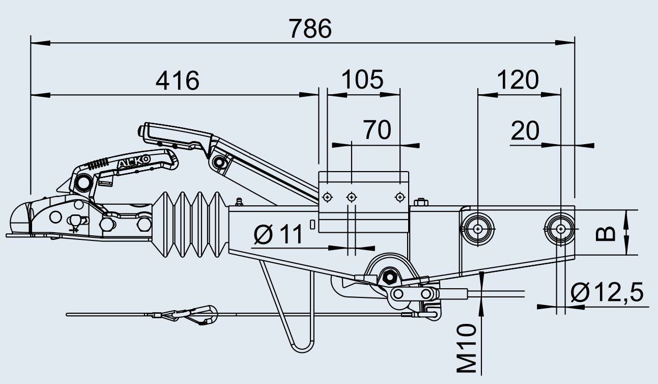 AL-KO Auflaufeinrichtung 90 S/3, 700-1000 kg