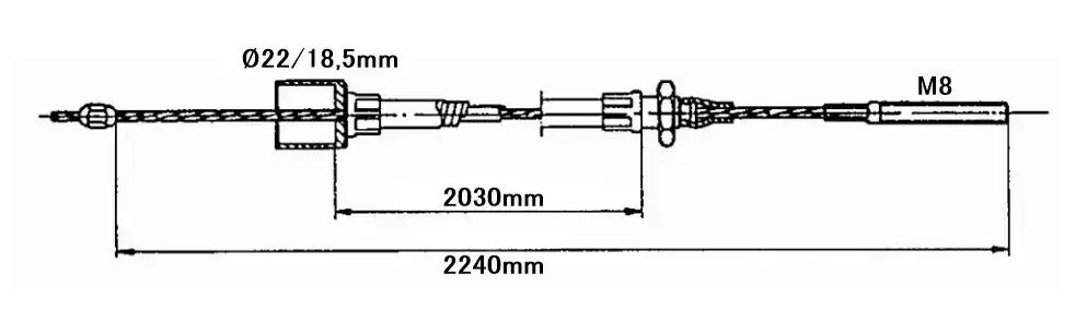 Remkabel, HL 2030/GL 2240 mm, KNOTT