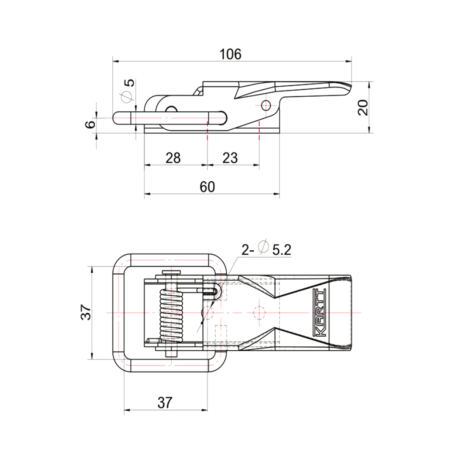 Eccentric-lock, with round hol