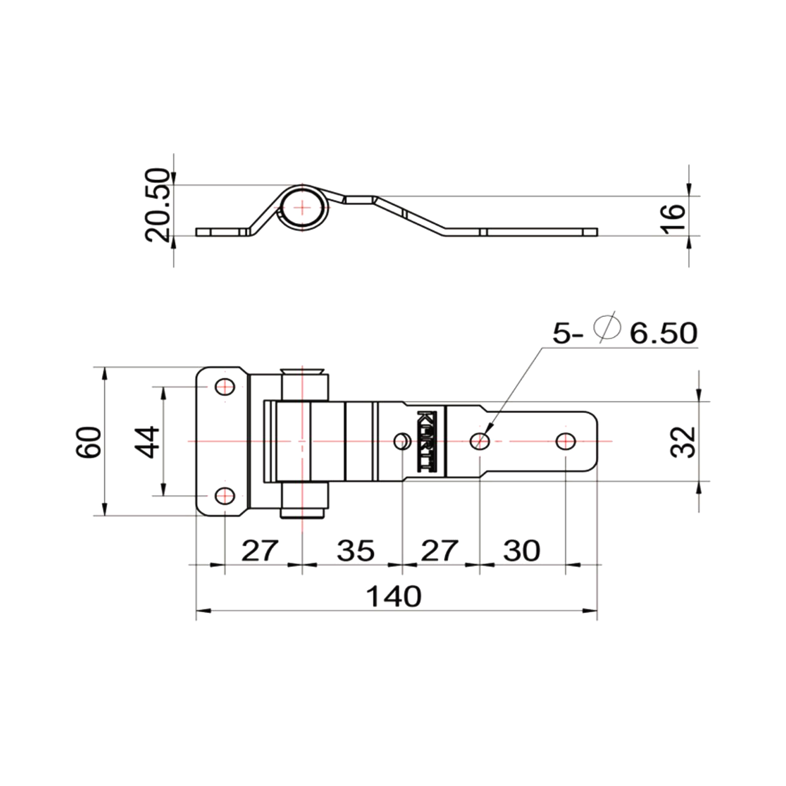 Door hinge, galvanised, for sc