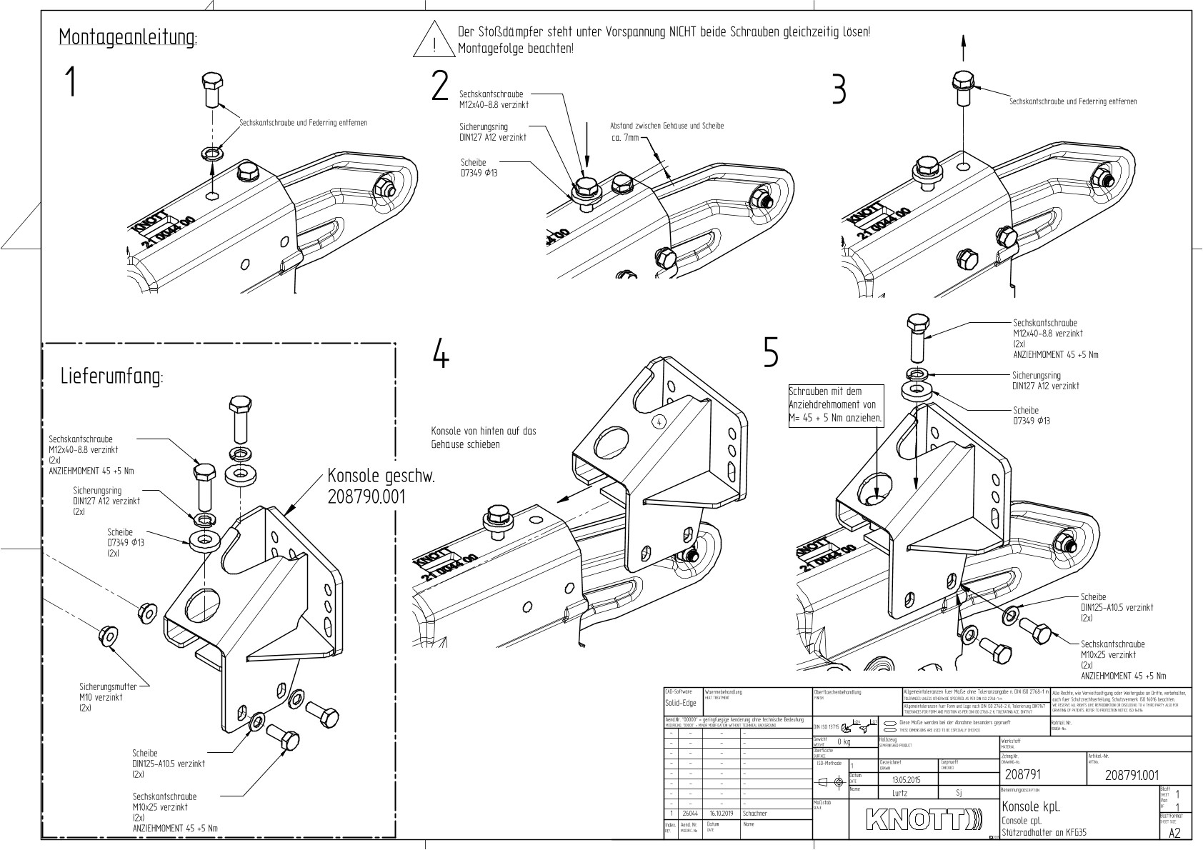 KNOTT Stützradkonsole, f. KFG35 GF/GFH