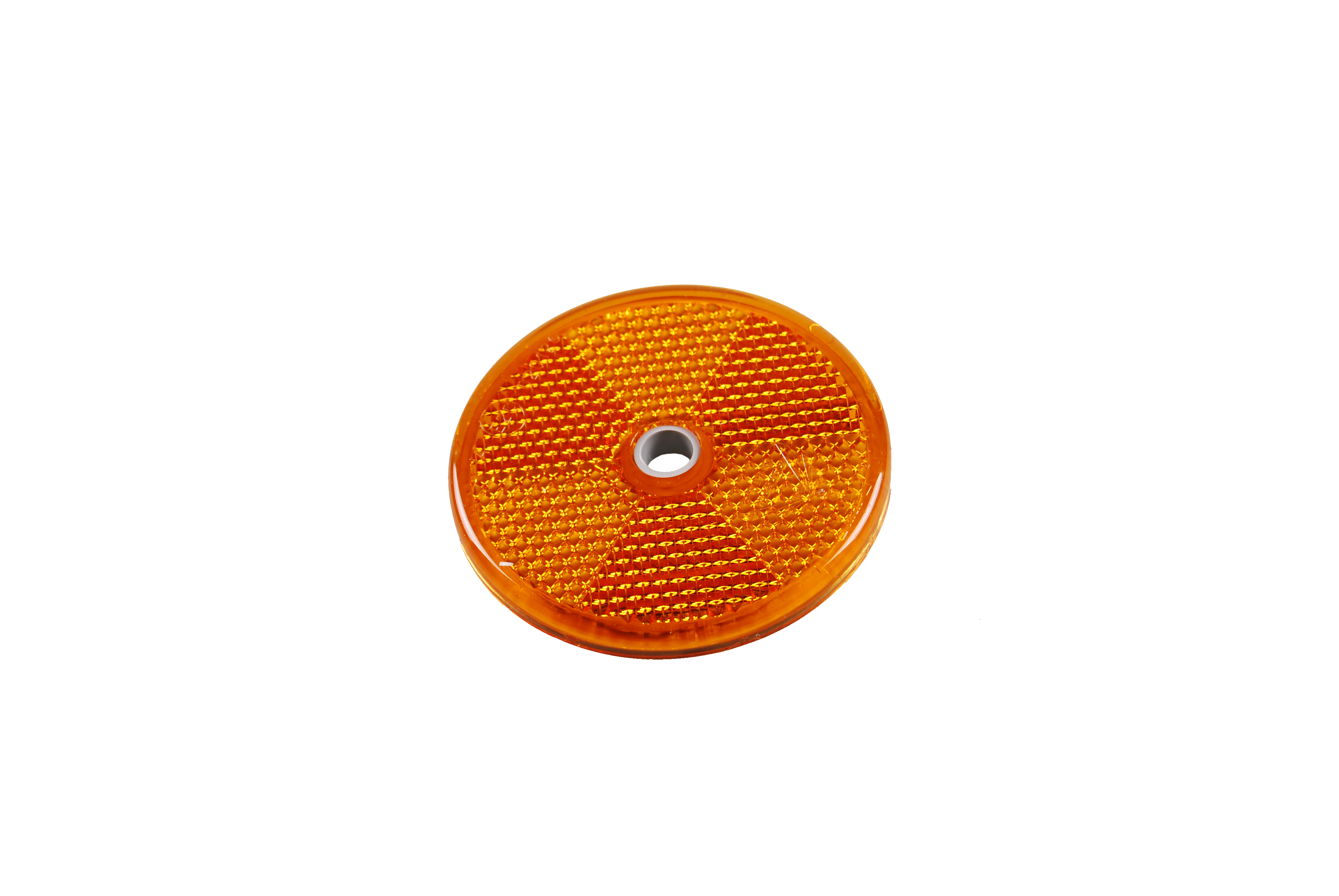 Reflector, oranje, Ø 60 mm, met gat/kleeffolie