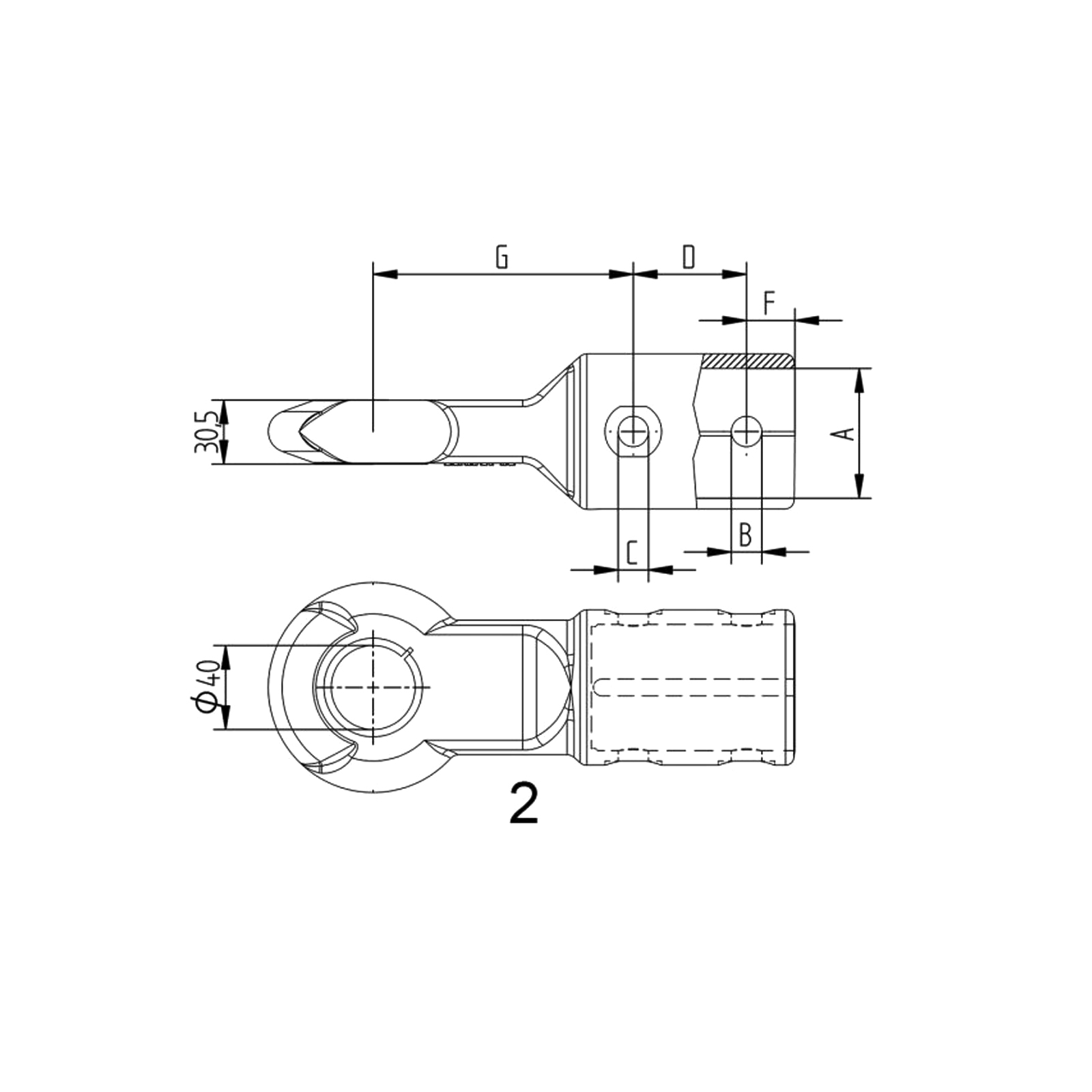 KNOTT DIN-Zugöse "DIN 40", 3500 kg, Ø 60 mm