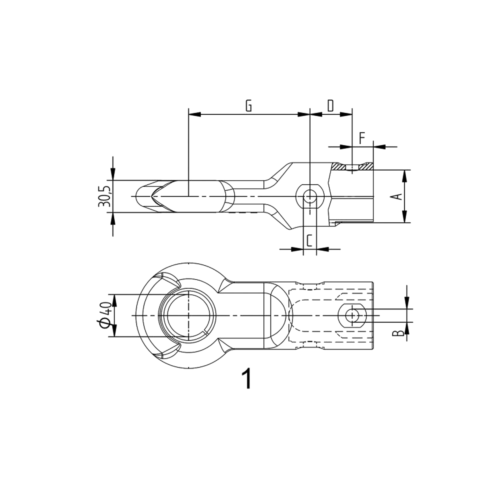 KNOTT DIN-Zugöse "DIN 40", 3500 kg, Ø 45 mm