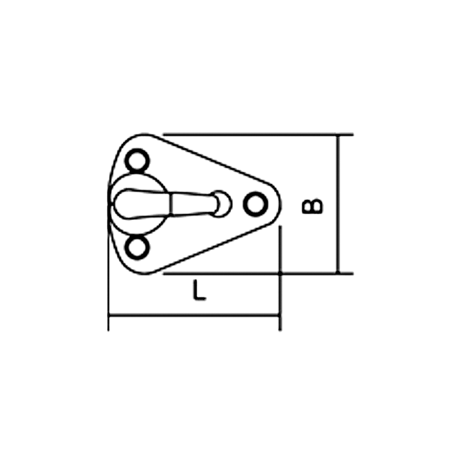 Touwhaak 3-gaats, 50 x 40 mm, Gietijzer