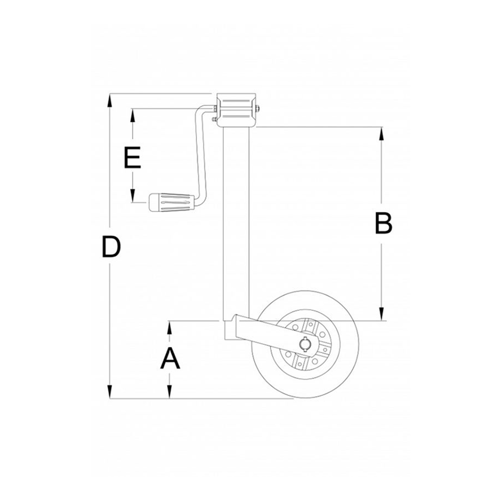 KNOTT Stützrad TK48, Ø 48 mm, m. seitlicher Kurbel