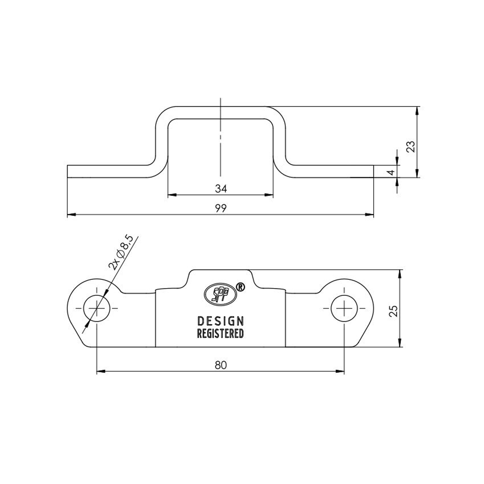 Gegenhalter (Z-09A), 99 x 25 x 23 mm