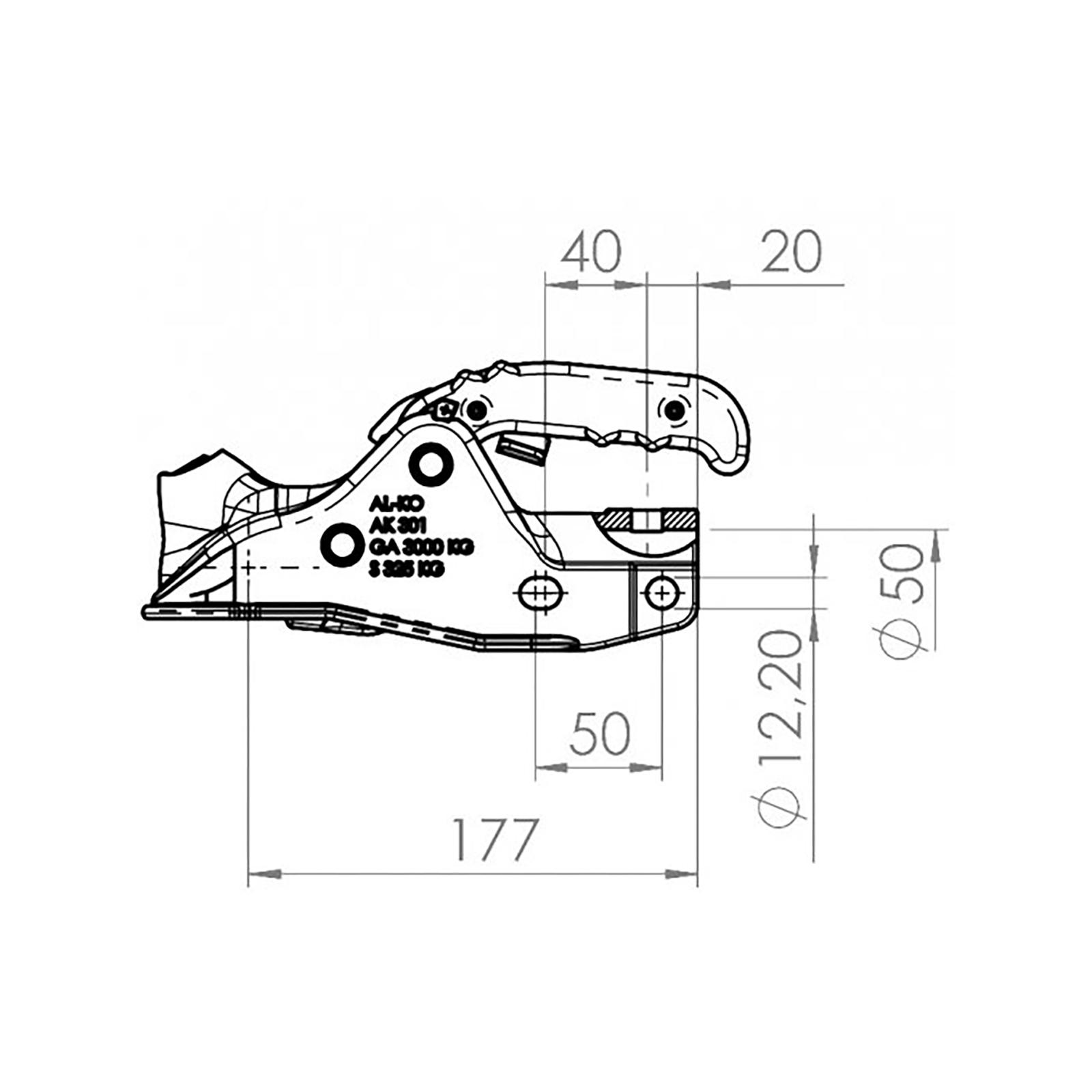 AL-KO AK 301, -3000 kg, Ø 50 mm