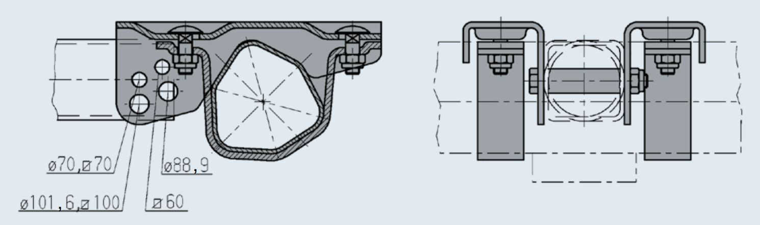 AL-KO Deichselanschlussprofil, Skt. 97 mm