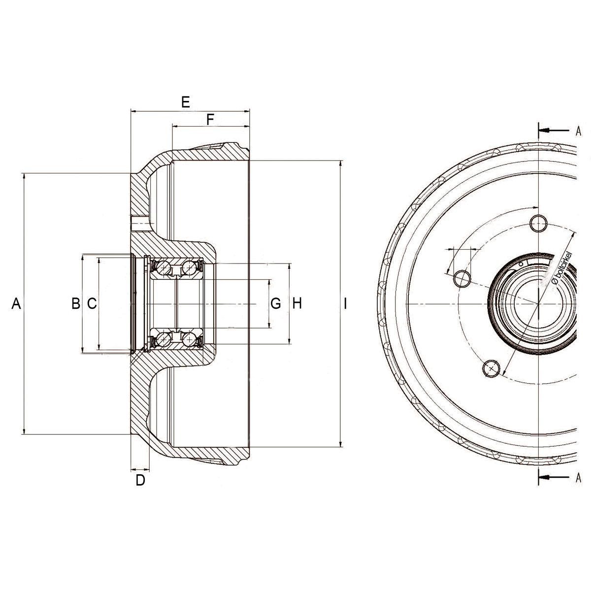 WAP Bremstrommel, Ø 230 x 40 mm, f. RB W 234 RS