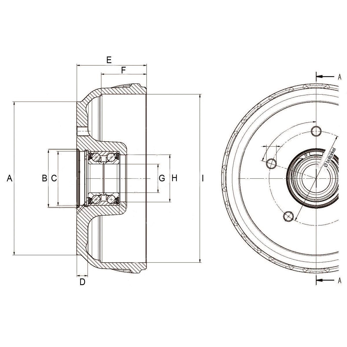 WAP Bremstrommel, Ø 200 x 50 mm, f. RB W 205 RS