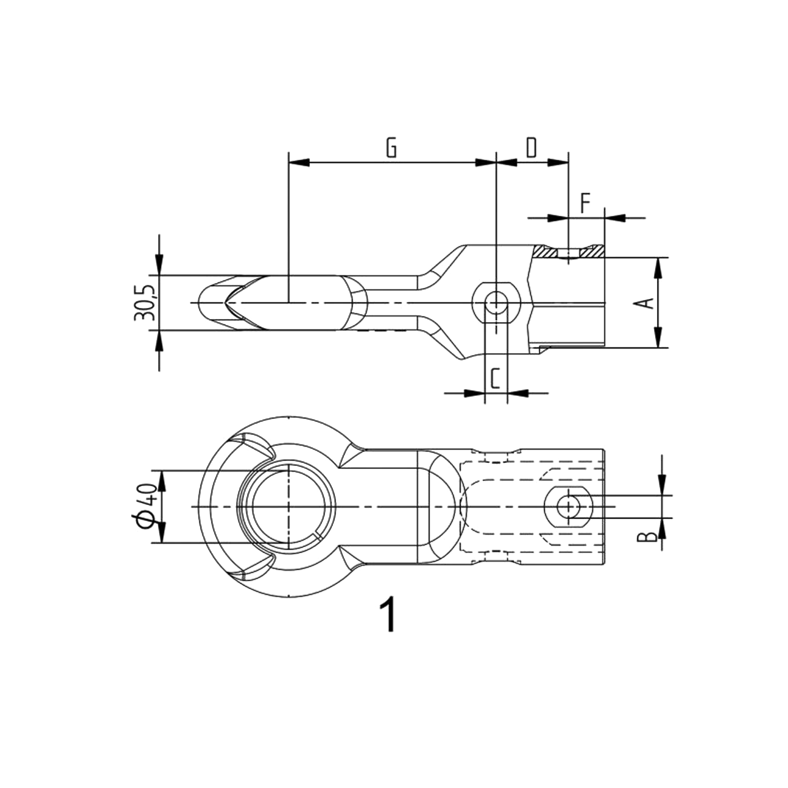 KNOTT DIN-Zugöse "DIN 40", 3500 kg, Ø 50 mm