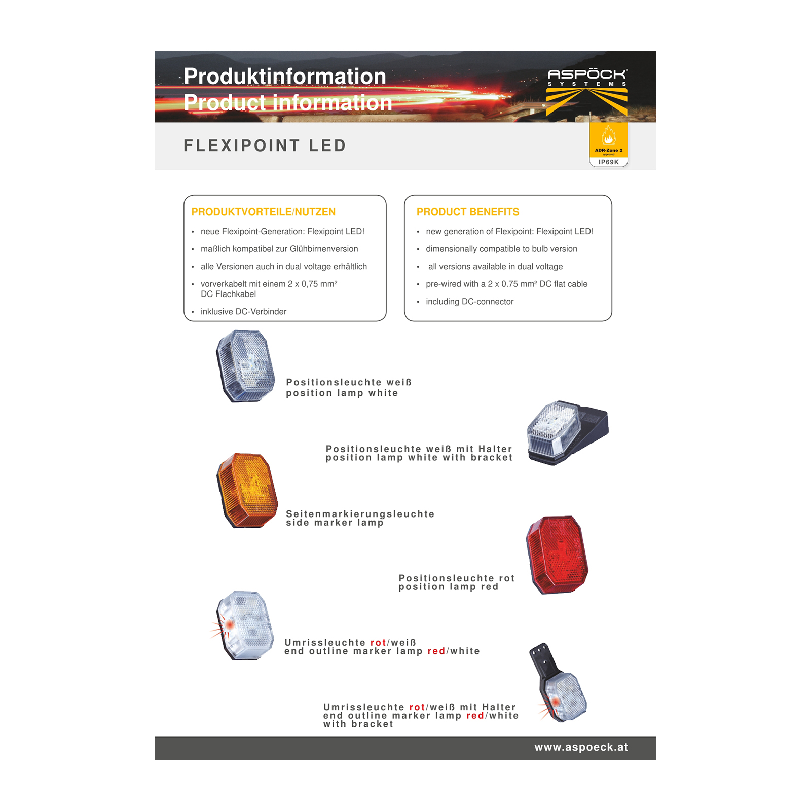 ASPÖCK Flexipoint Begrenzungsleuchte LED weiß