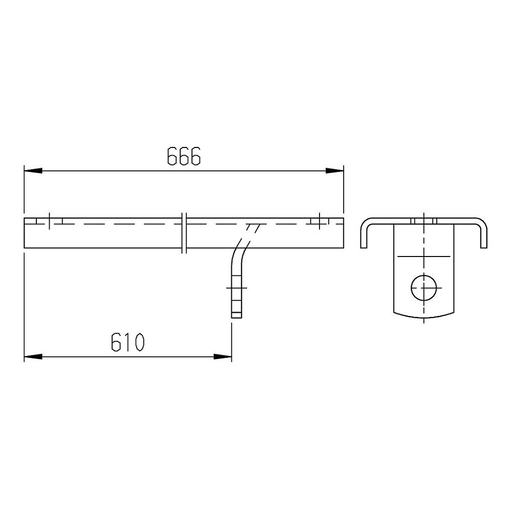 AL-KO Montageschiene, 666 mm, f. Steckstützen