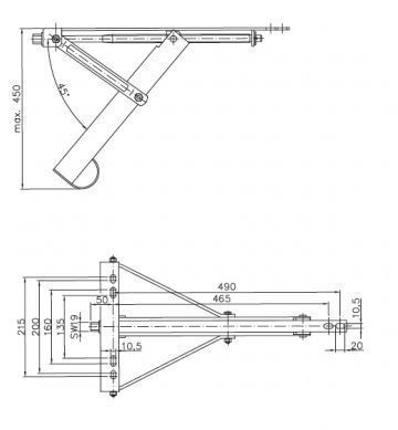 BÜNTE Uitdraaisteun, 450 kg