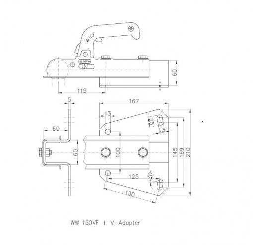 WINTERHOFF WW 150-VF+V-ADAPTER, -1500 kg