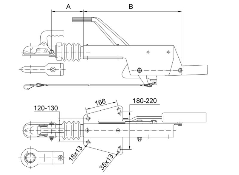 SCHLEGL Auflaufeinrichtung SFV20, 1050-2000 kg