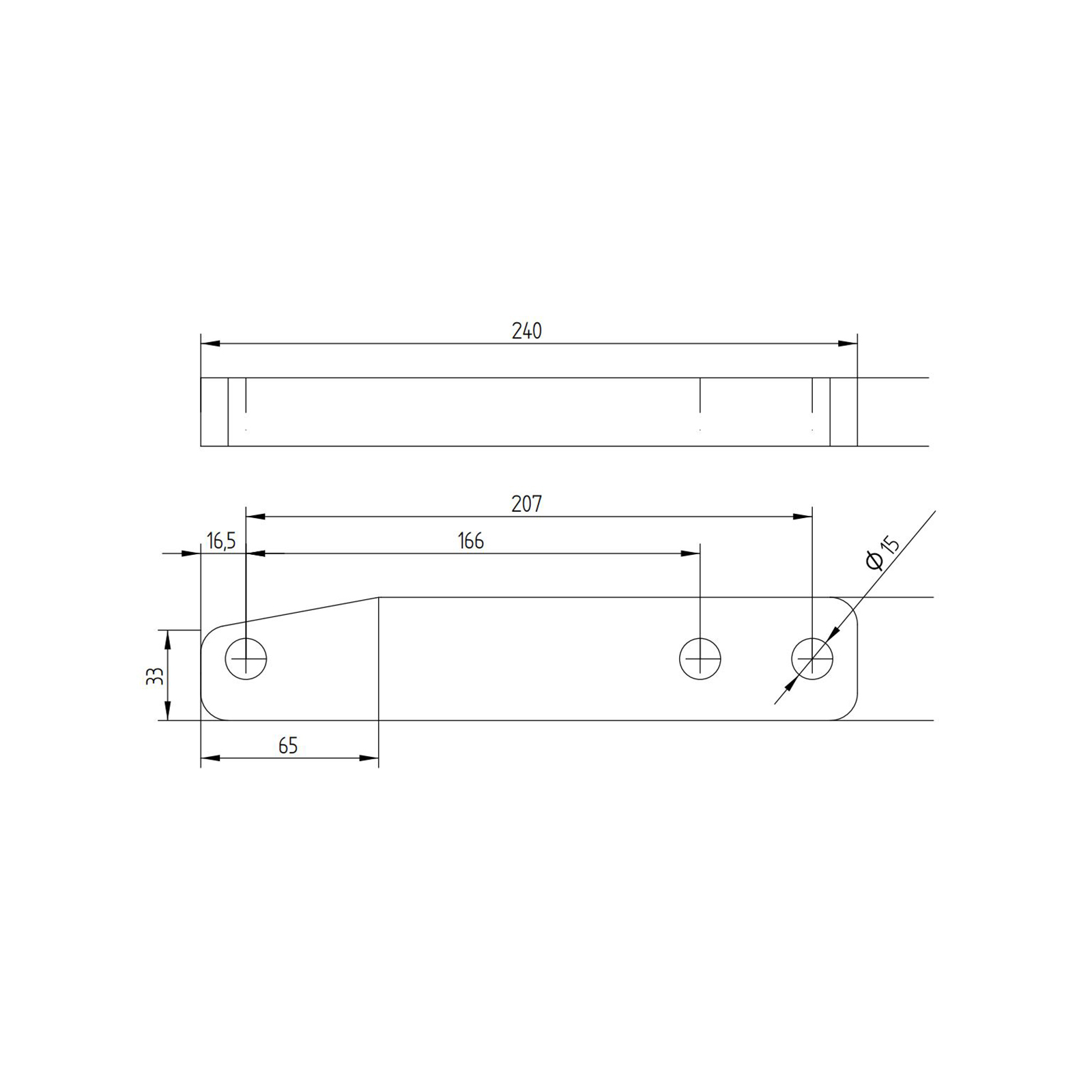 KNOTT Distanzstück KA25, 45 x 240 x 25 mm
