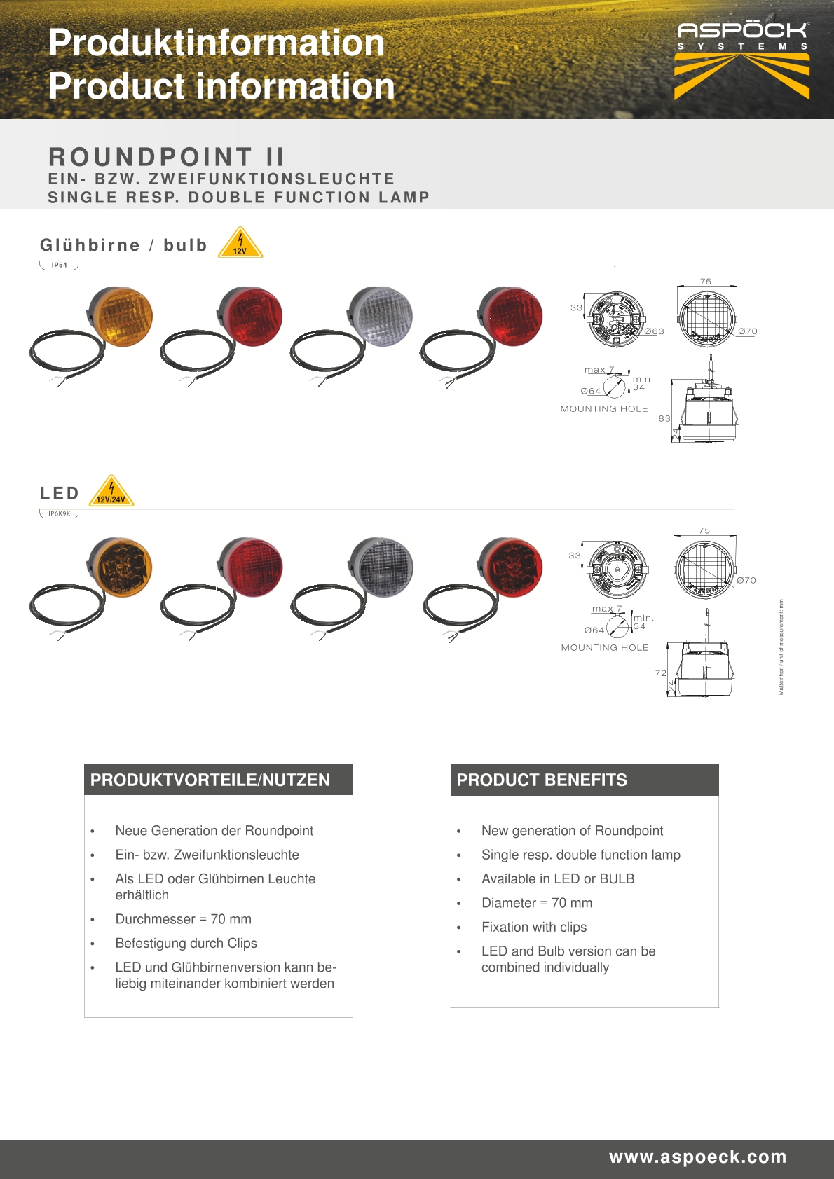 ASPÖCK Roundpoint II Rückfahrleuchte LED