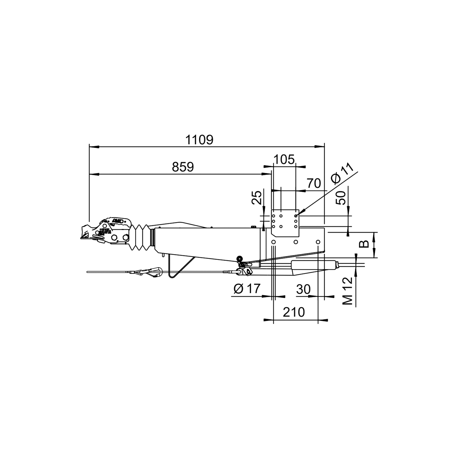 AL-KO Auflaufeinrichtung 2,8 VB1/-C, 2500-3500 kg