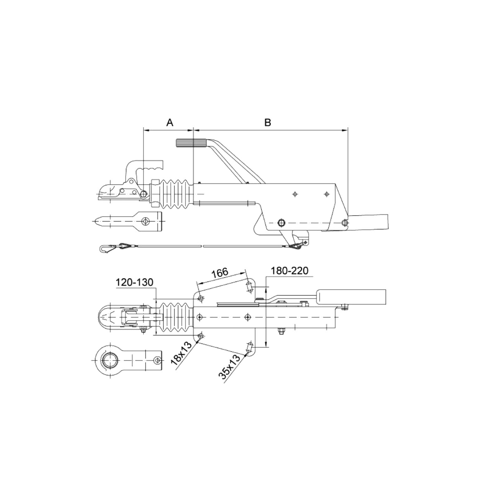 SCHLEGL Auflaufeinrichtung SFV20, 1050-2000 kg