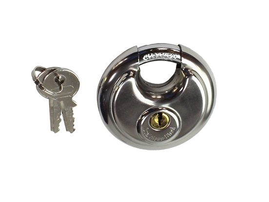 Discus lock with 2 keys