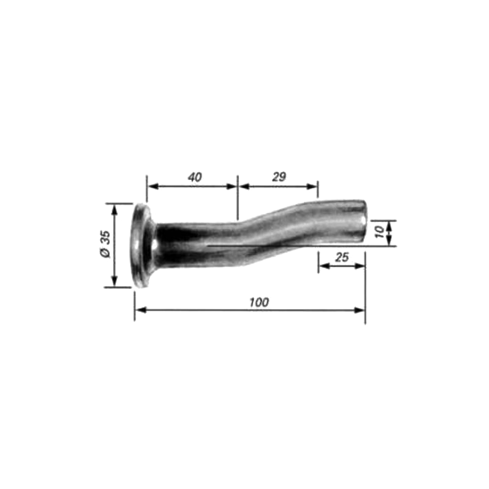 FBS Pendelbolzen, Ø 18 x 100 mm, 10 mm verkröpft