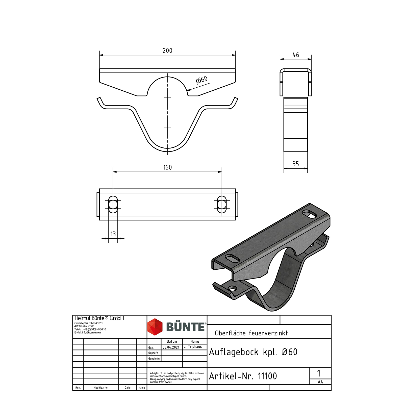 Trestles for clamping, with br