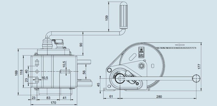 AL-KO Seilwinde 900 Compact, Zuglast 900 kg