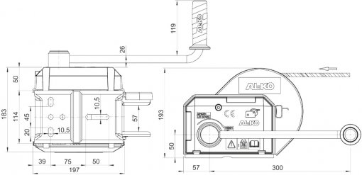 AL-KO winch type 901 , straigh