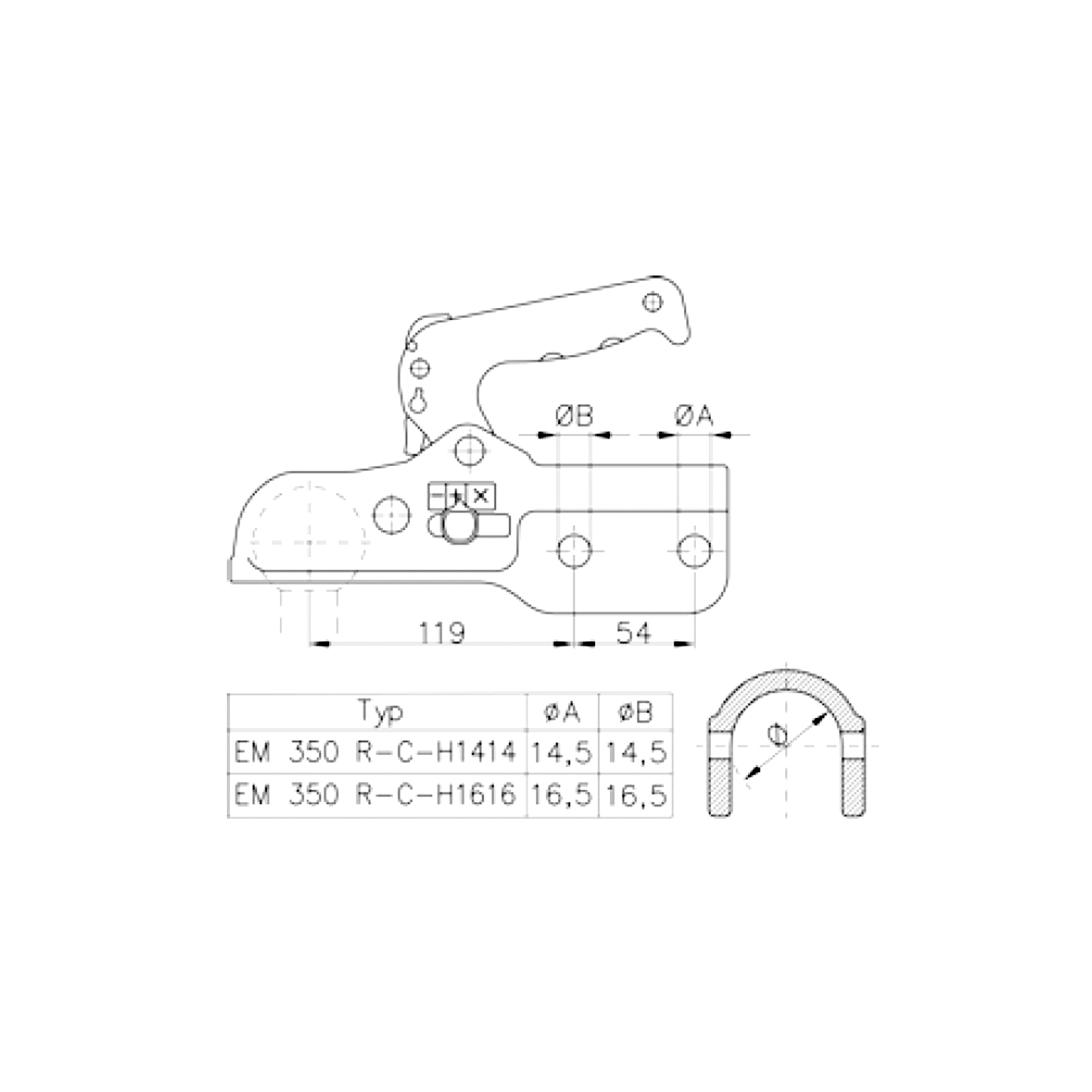 EM 350R type CH ø 60mm, fixing