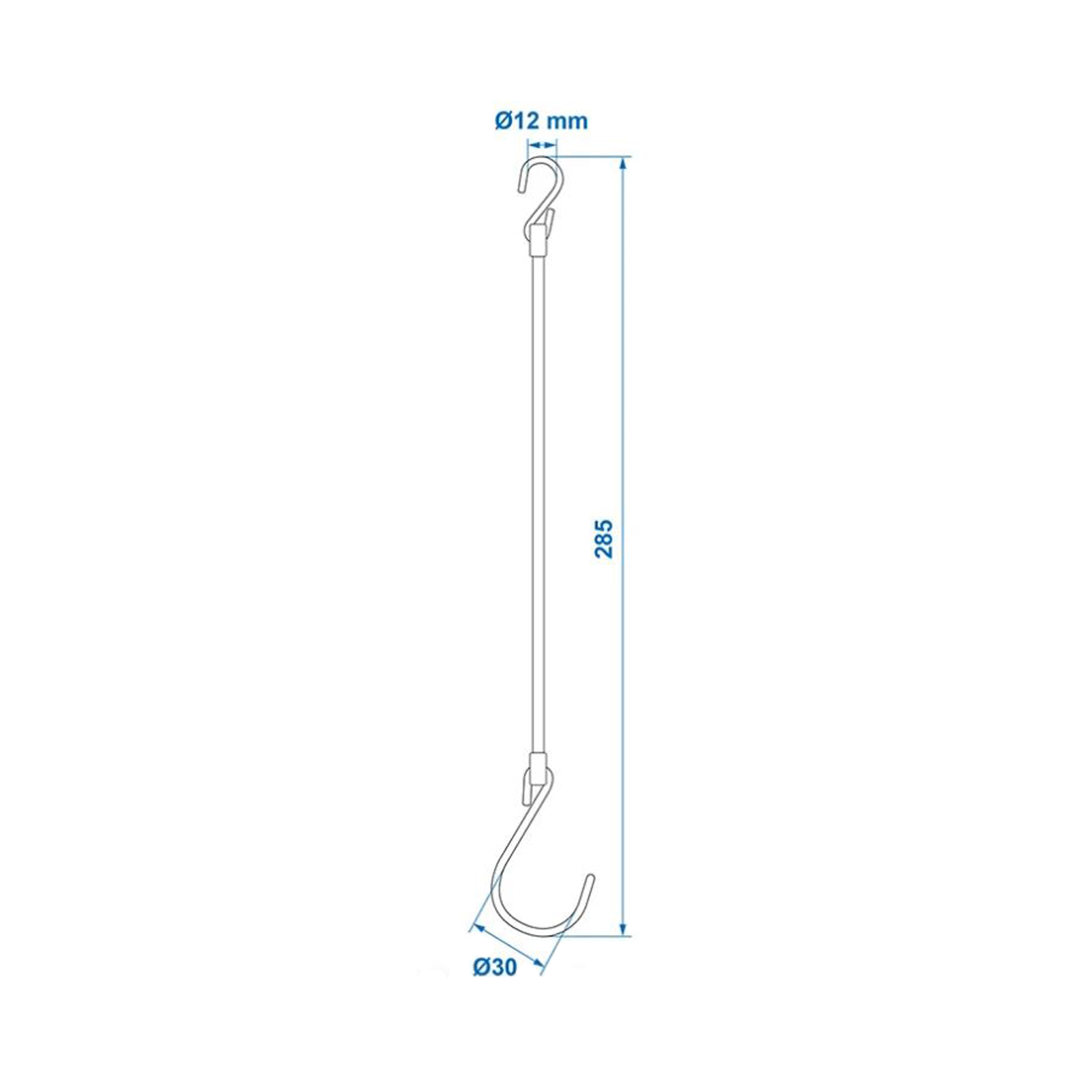 Veiligheidskabel, 255 mm, PVC