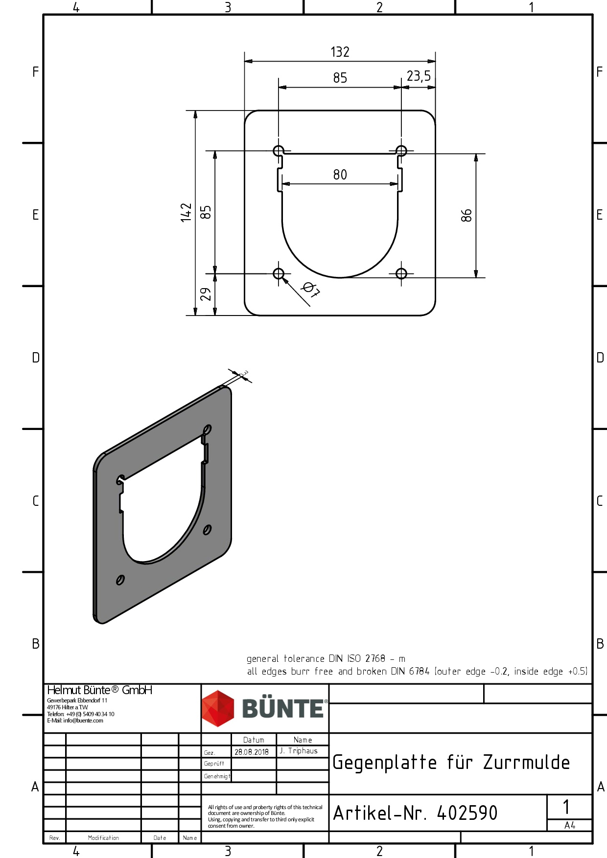 Counterpart plate for lashing