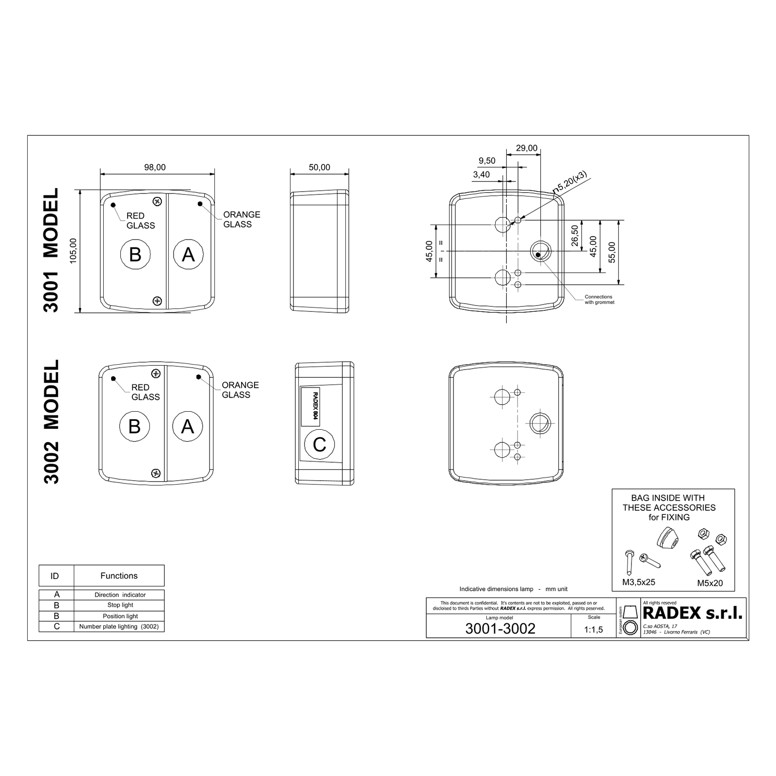 RADEX 3- chamber light 3001; w