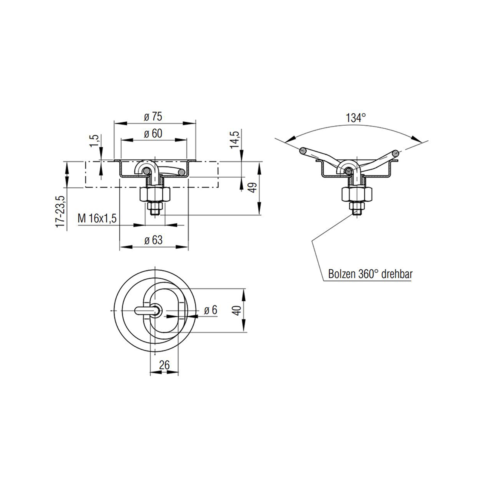Lashing trap with screw and ri