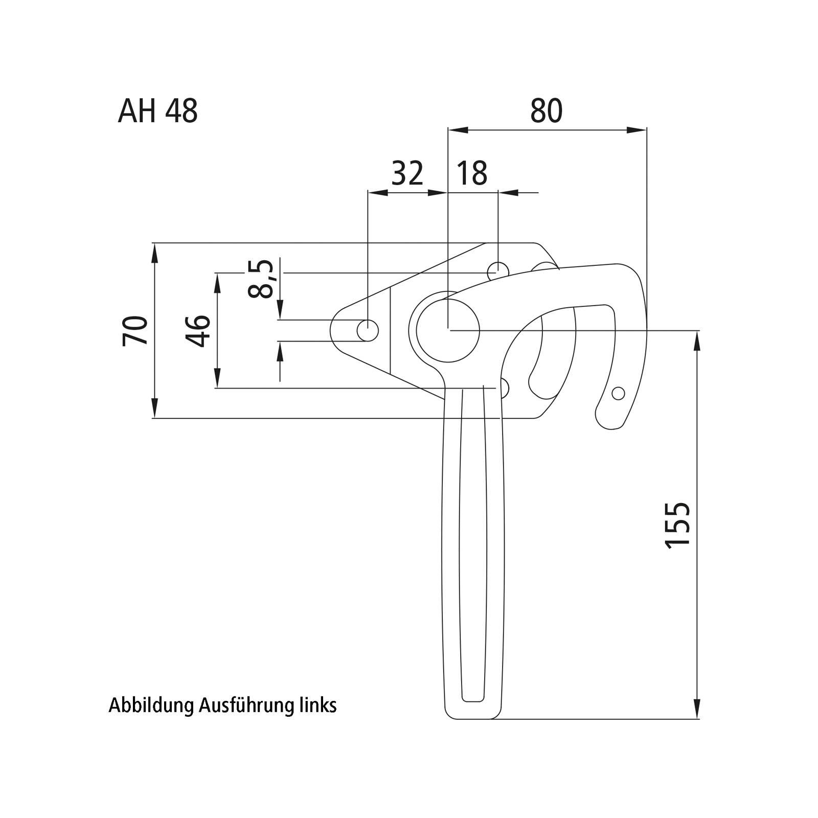 size 1: 180mm handle length, r