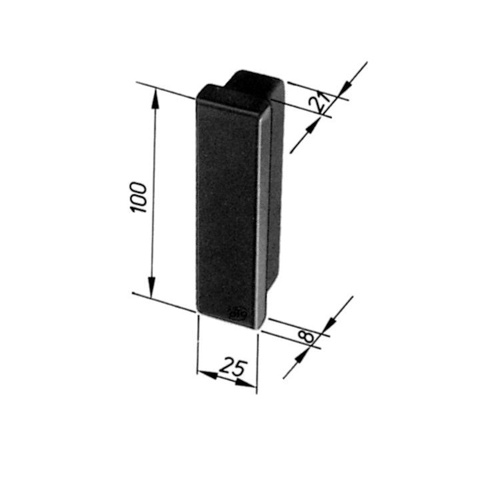 Plastic end cap, suitable for