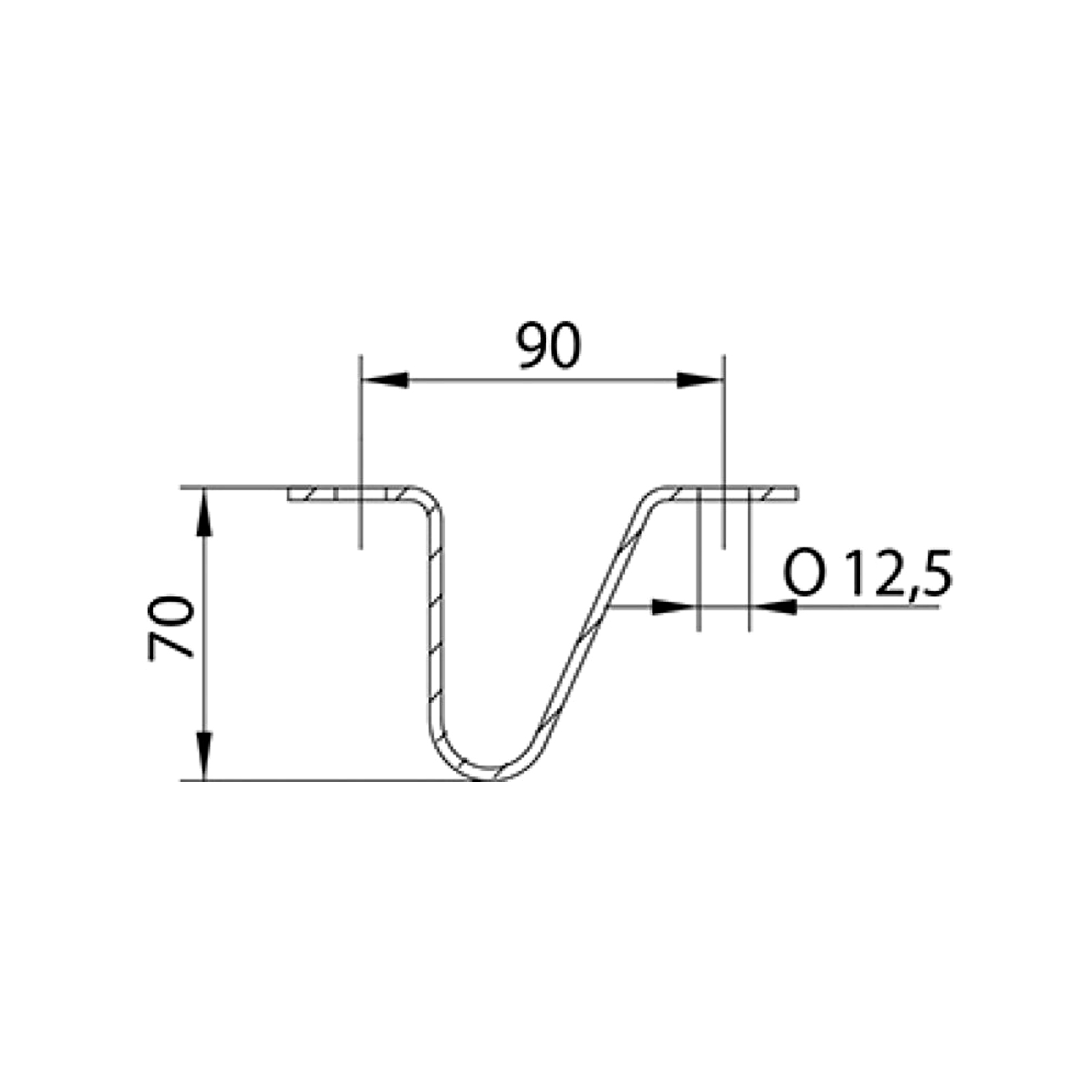 Drawbar
5 mm flat steel, galva