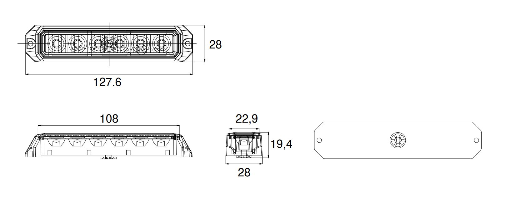 FABRILCAR Blitzleuchte LED gelb