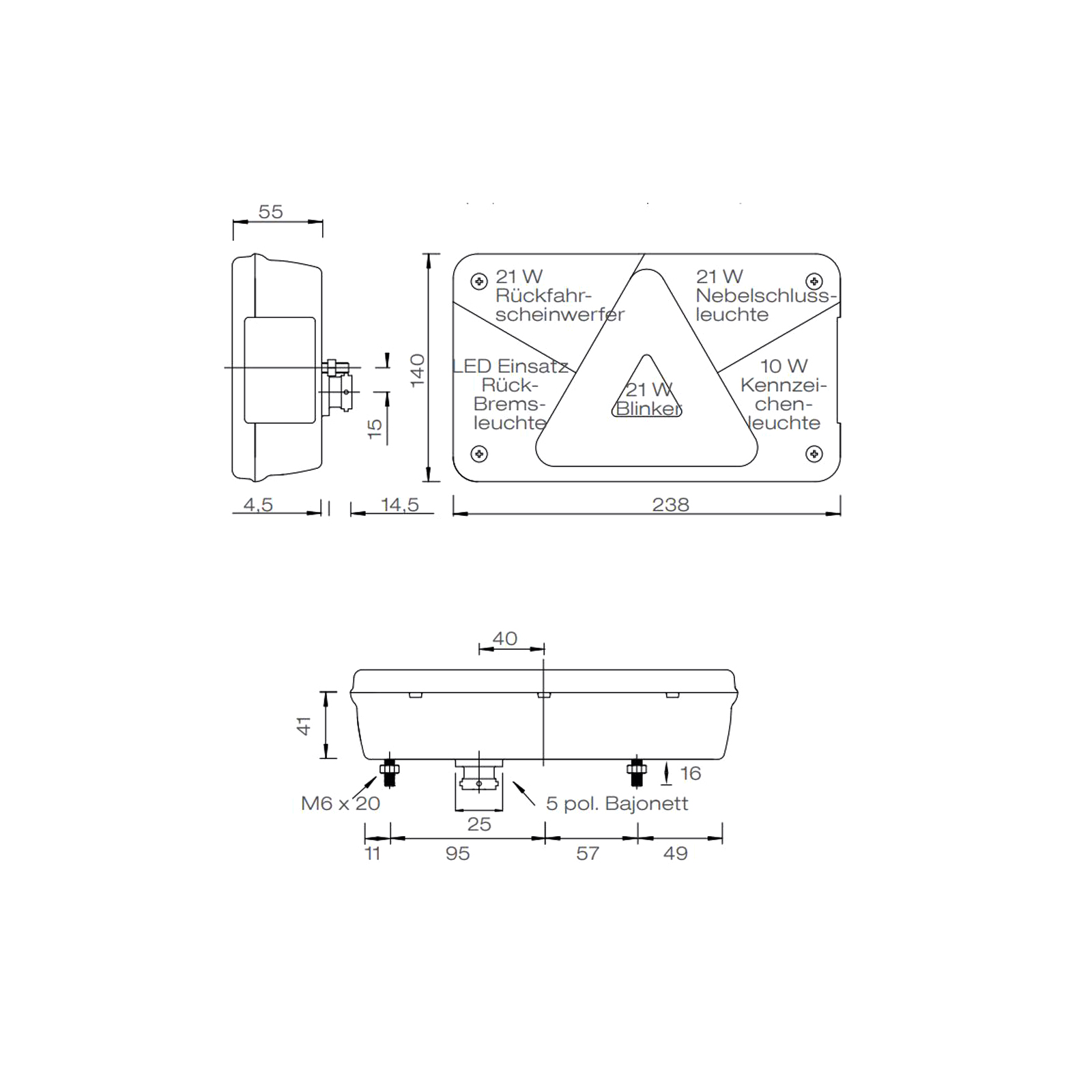 ASPÖCK Multipoint V Rückleuchte LED links
