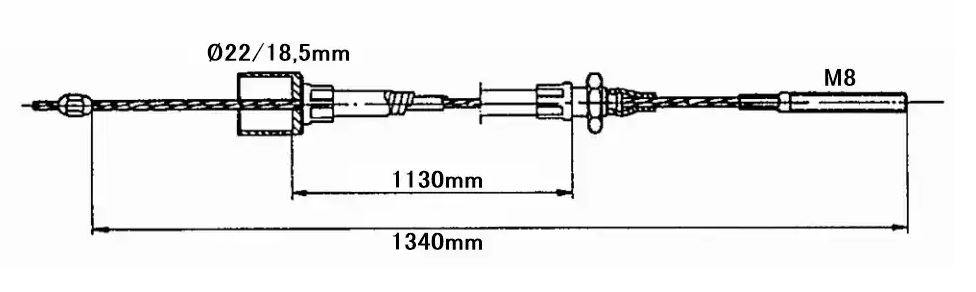 NORDIC Remkabel, HL 1130/GL 1340 mm, KNOTT