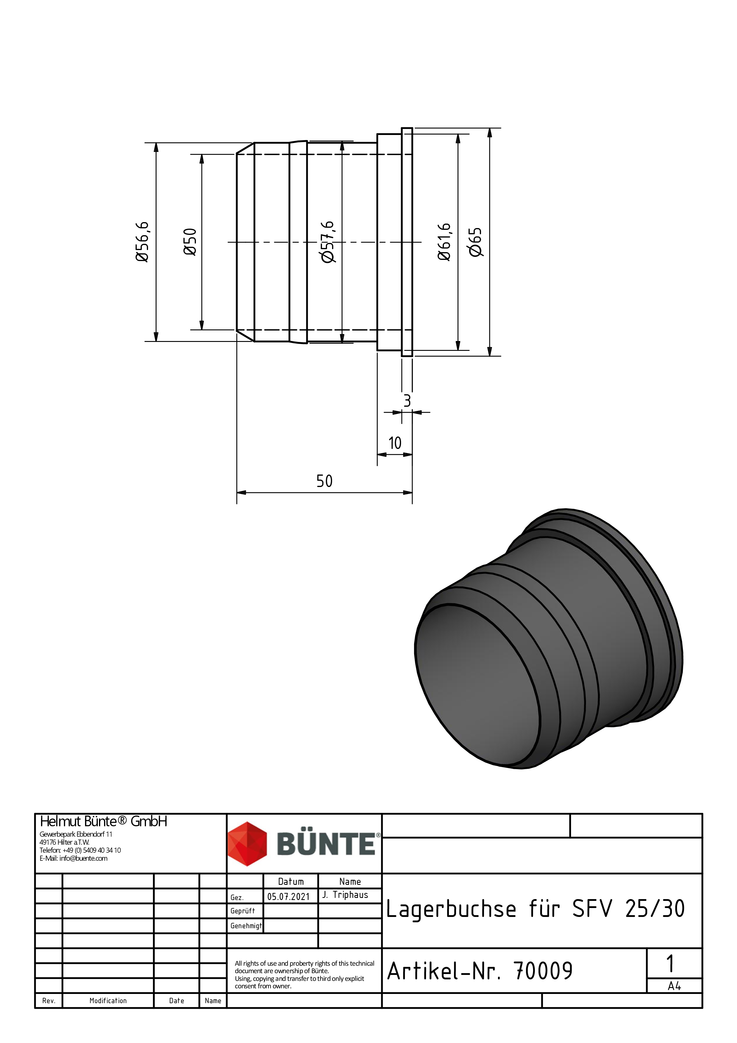 SCHLEGL Glijlager, voor SFV 25/25 B/30