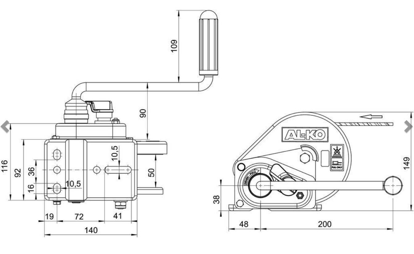 AL-KO Seilwinde 450 Compact, Zuglast 450 kg