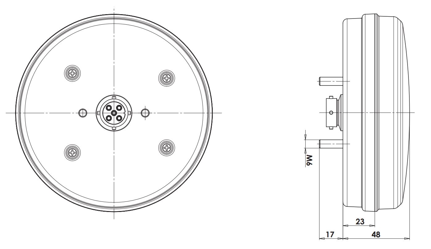 WAS W154/12 LED Mistachter-/achteruitrijlicht