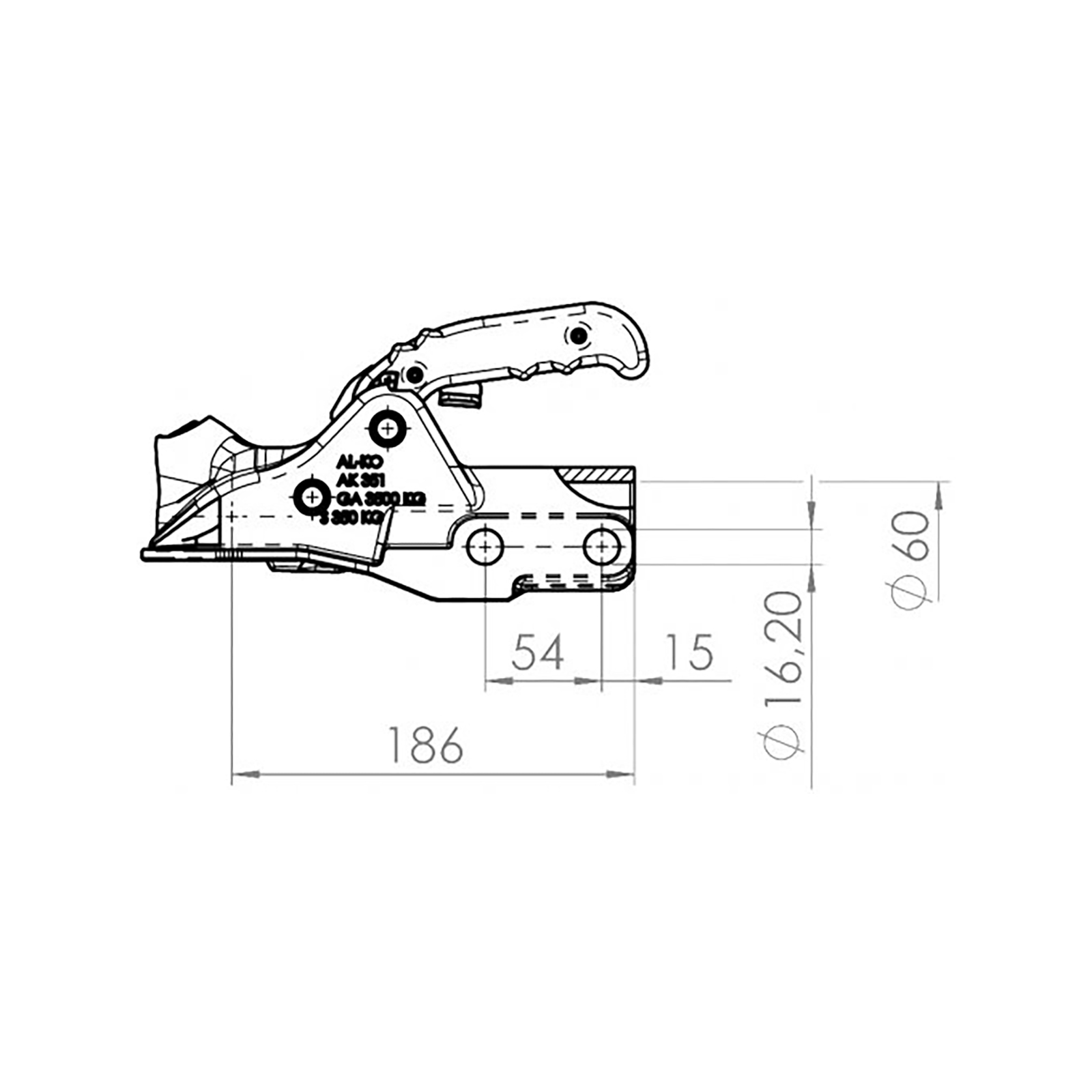 AL-KO AK 351, -3500 kg, Ø 60 mm