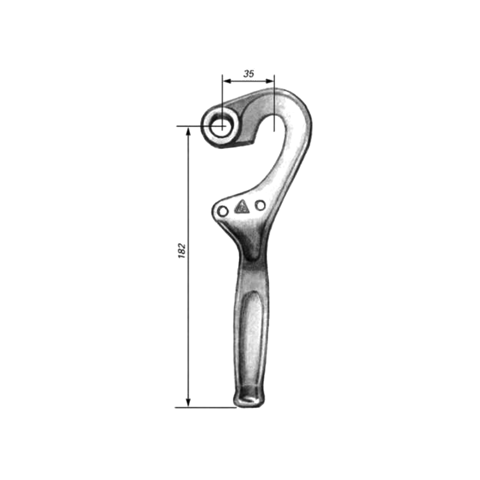 FBS Hebel, links, 182 mm, m. Federsicherung