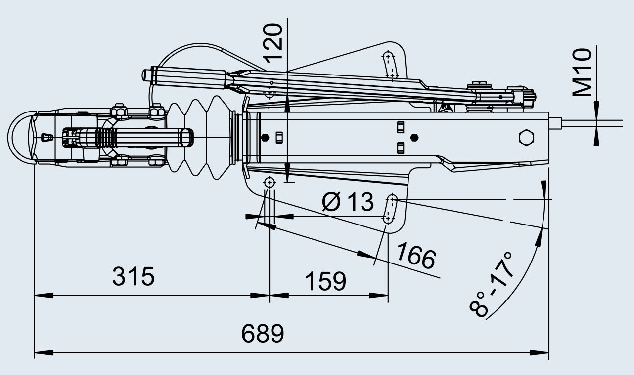 AL-KO Oplooprem 251 S, V-model, onder opbouw