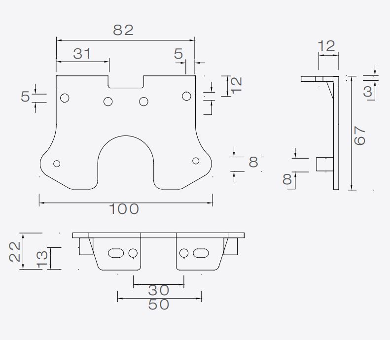 ASPÖCK Winkelhalter 90° n. h., f. Flatpoint II LED