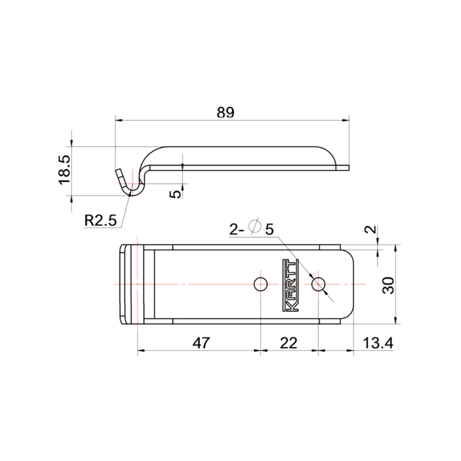 Bracket for eccentric-lock, 89